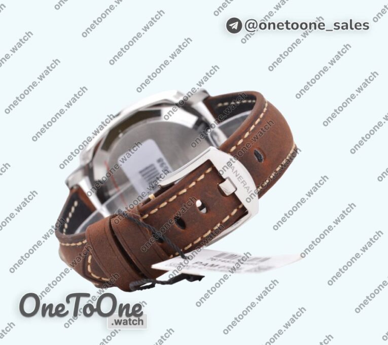Реплика часов Panerai PAM1046 Luminor Due Top-tier Копия один в один White Dial Brown Asso Strap AXXXIV