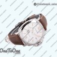 Реплика часов Panerai PAM1046 Luminor Due Top-tier Копия один в один White Dial Brown Asso Strap AXXXIV