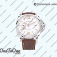 Реплика часов Panerai PAM1046 Luminor Due Top-tier Копия один в один White Dial Brown Asso Strap AXXXIV