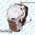 Реплика часов Panerai PAM1394 Luminor Marina 42mm Top-tier Копия один в один White Dial on Brown Asso Strap P.9010 Clone