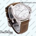 Реплика часов Panerai PAM1394 Luminor Marina 42mm Top-tier Копия один в один White Dial on Brown Asso Strap P.9010 Clone