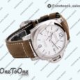 Реплика часов Panerai PAM1394 Luminor Marina 42mm Top-tier Копия один в один White Dial on Brown Asso Strap P.9010 Clone