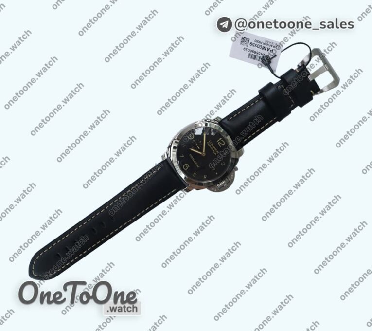 Реплика часов Panerai PAM 359 R Top-tier Копия один в один on Black Leather Strap P.9000 V2