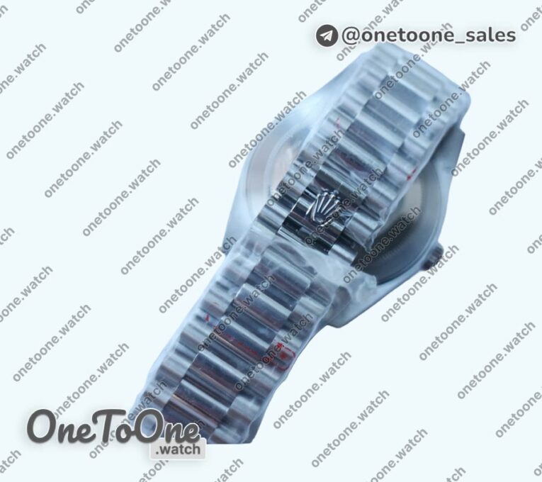 Реплика часов Rolex DayDate 40mm Fluted Pres 904L Stainless steel Silver&Blue dials Diamonds Marker Bracelet