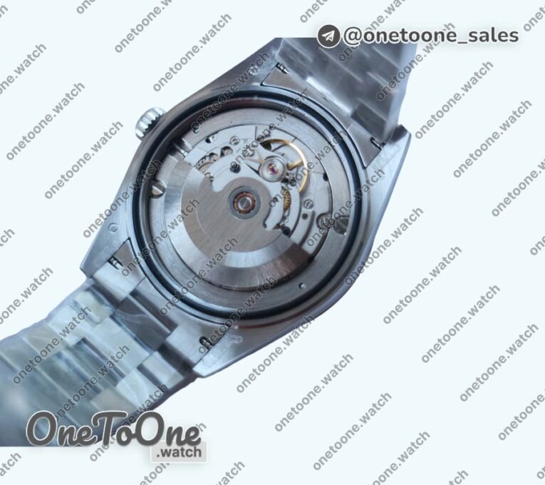 Реплика часов Rolex DayDate 40mm Fluted Pres 904L Stainless steel Silver&Blue dials Diamonds Marker Bracelet