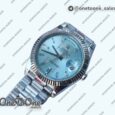 Реплика часов Rolex DayDate 40mm Fluted Pres 904L Stainless steel Silver&Blue dials Diamonds Marker Bracelet
