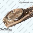 Реплика часов Rolex DayDate 40mm Fluted Rose gold/Rose gold Pink&Brown Dials Stick Marker Bracelet