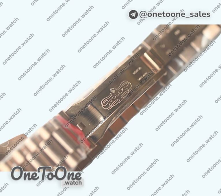 Реплика часов Rolex DayDate 40mm Fluted Rose gold/Rose gold Pink&Brown Dials Stick Marker Bracelet