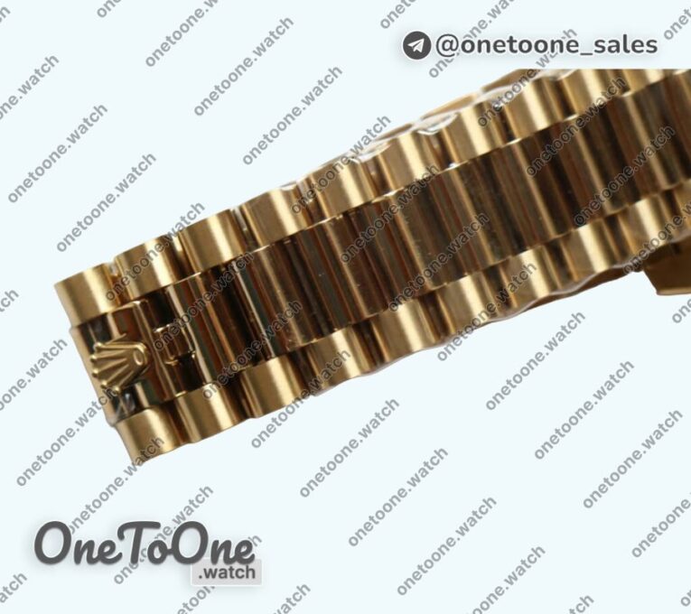 Реплика часов Rolex DayDate 36mm Diamonds Bezel Pres Yellow gold Gold Dial Stick Marker Bracelet