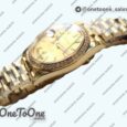 Реплика часов Rolex DayDate 36mm Diamonds Bezel Pres Yellow gold Gold Dial Stick Marker Bracelet