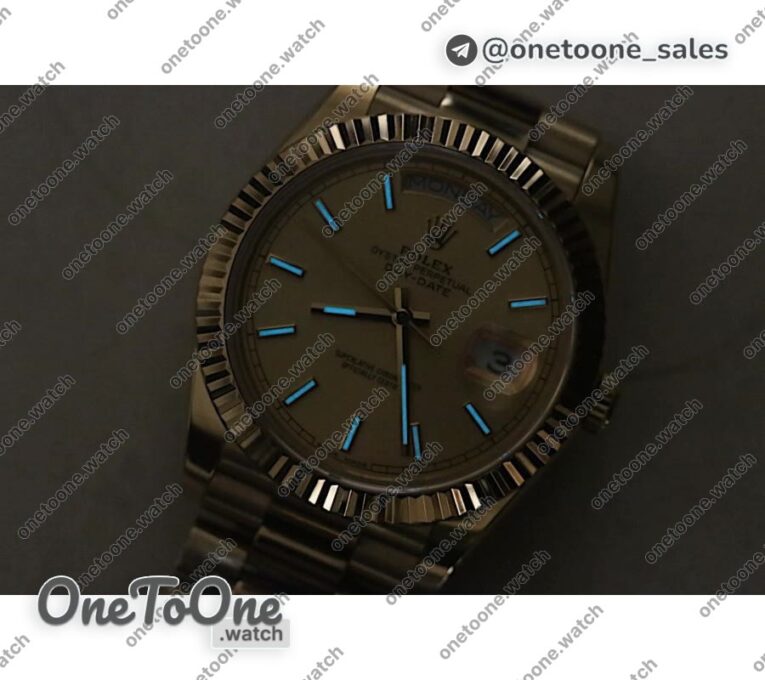 Реплика часов Rolex DayDate 40mm Fluted Yellow gold Gold Dial Stick Marker Bracelet