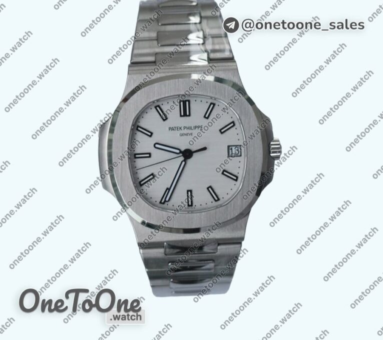 Реплика часов Patek Philippe Nautilus 5711/1A Top-tier Копия один в один White Textured Dial Stainless steel Bracelet 324CS V4