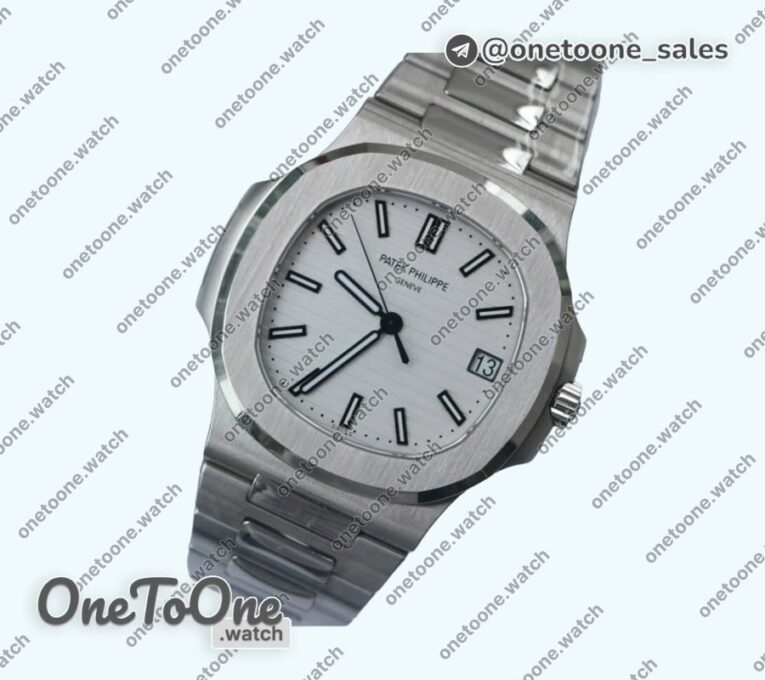 Реплика часов Patek Philippe Nautilus 5711/1A Top-tier Копия один в один White Textured Dial Stainless steel Bracelet 324CS V4