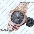 Реплика часов Patek Philippe Nautilus 5711/1R Top-tier Копия один в один Brown Textured Dial Rose gold Bracelet 324CS