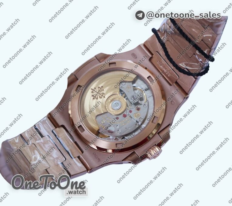 Реплика часов Patek Philippe Nautilus 5711/1R Top-tier Копия один в один Brown Textured Dial Rose gold Bracelet 324CS