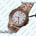 Реплика часов Patek Philippe Nautilus 5711/1R Top-tier Копия один в один White Textured Dial Rose gold Bracelet 324CS