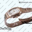 Реплика часов Patek Philippe Nautilus 5711/1R Top-tier Копия один в один White Textured Dial Rose gold Bracelet 324CS