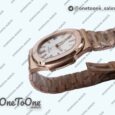Реплика часов Patek Philippe Nautilus 5711/1R Top-tier Копия один в один White Textured Dial Rose gold Bracelet 324CS