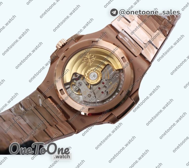 Реплика часов Patek Philippe Nautilus 5711/1R Top-tier Копия один в один White Textured Dial Rose gold Bracelet 324CS