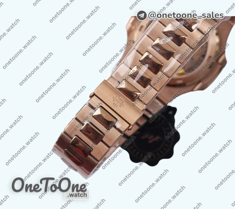 Реплика часов Patek Philippe Nautilus 5711/1R Top-tier Копия один в один White Textured Dial Rose gold Bracelet 324CS