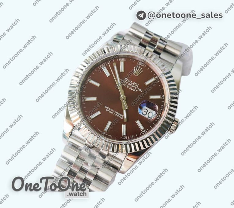 Реплика часов Rolex DateJust 41mm Fluted Bezel Stainless steel 6 Dials Stick Marker Jubilee Bracelet