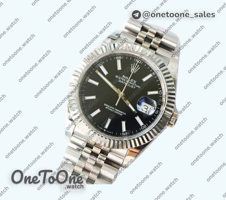 Реплика часов Rolex DateJust 41mm Fluted Bezel Stainless steel 6 Dials Stick Marker Jubilee Bracelet