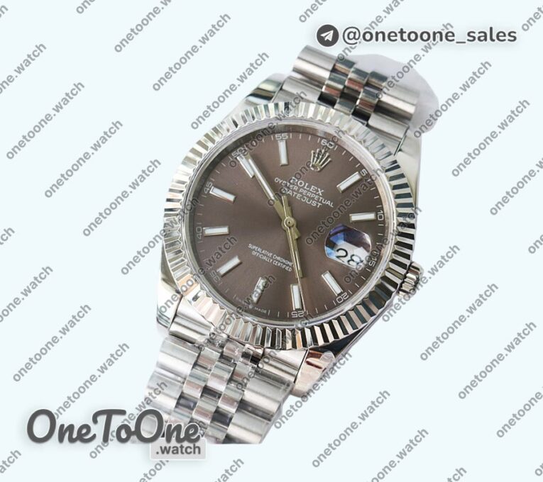 Реплика часов Rolex DateJust 41mm Fluted Bezel Stainless steel 6 Dials Stick Marker Jubilee Bracelet