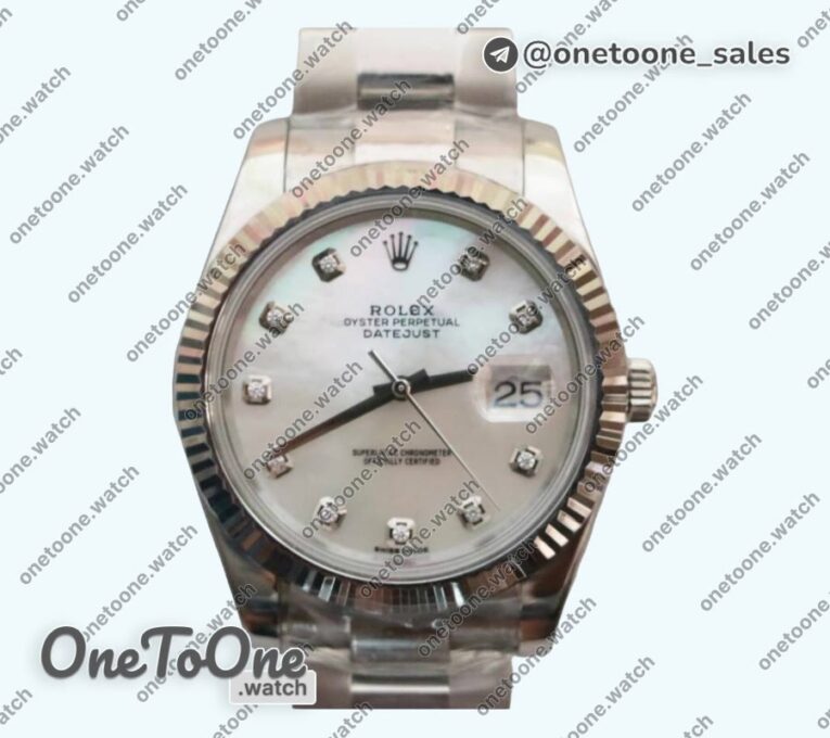 Реплика часов Rolex DateJust 41mm Fluted Bezel Stainless steel 5 Dials Diamonds Marker Oyster Bracelet