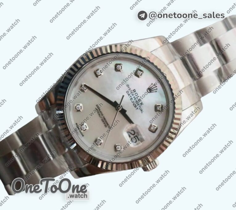 Реплика часов Rolex DateJust 41mm Fluted Bezel Stainless steel 5 Dials Diamonds Marker Oyster Bracelet