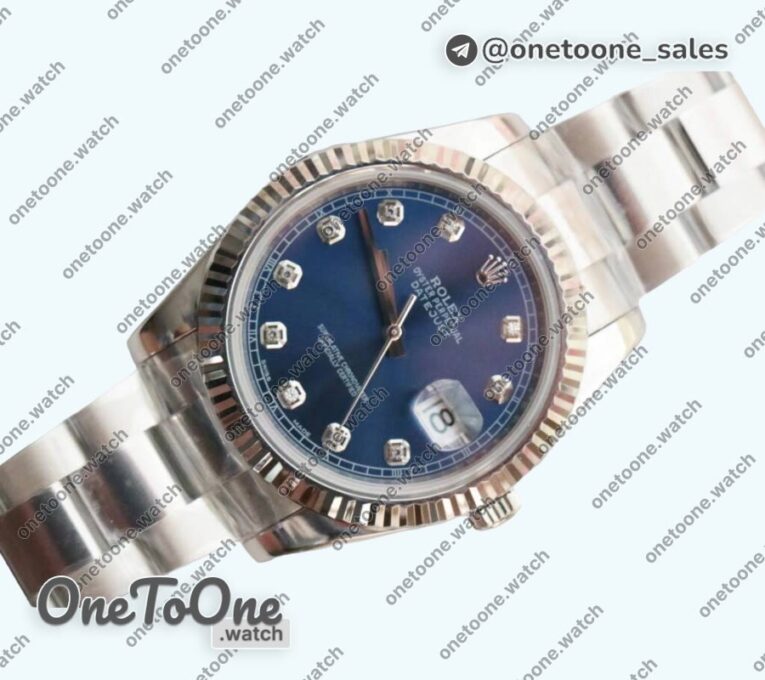 Реплика часов Rolex DateJust 41mm Fluted Bezel Stainless steel 5 Dials Diamonds Marker Oyster Bracelet