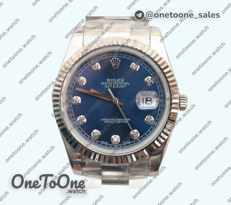 Реплика часов Rolex DateJust 41mm Fluted Bezel Stainless steel 5 Dials Diamonds Marker Oyster Bracelet