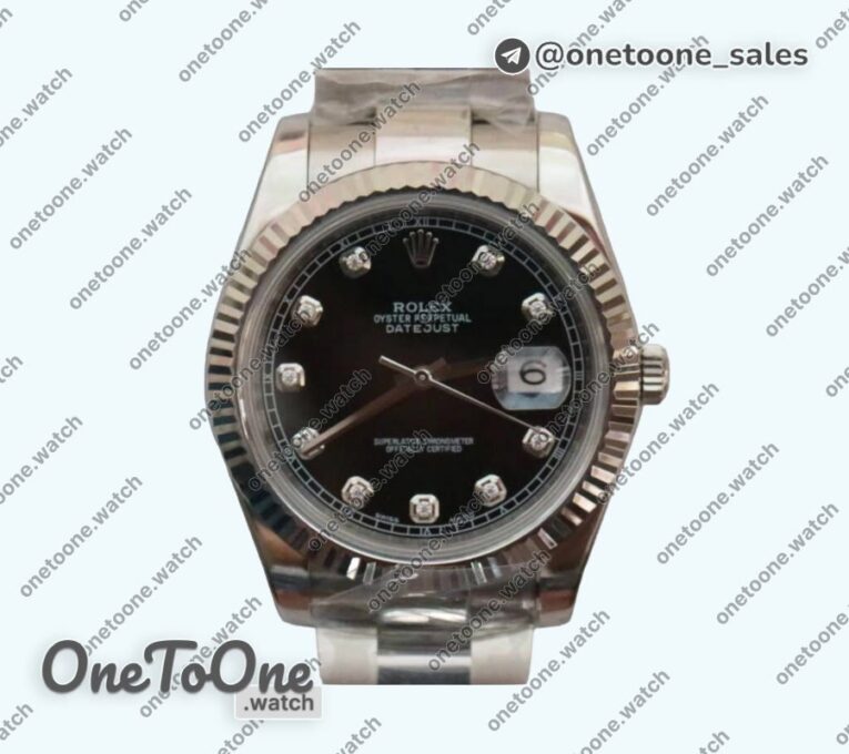 Реплика часов Rolex DateJust 41mm Fluted Bezel Stainless steel 5 Dials Diamonds Marker Oyster Bracelet