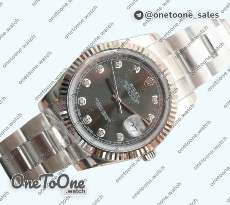 Реплика часов Rolex DateJust 41mm Fluted Bezel Stainless steel 5 Dials Diamonds Marker Oyster Bracelet