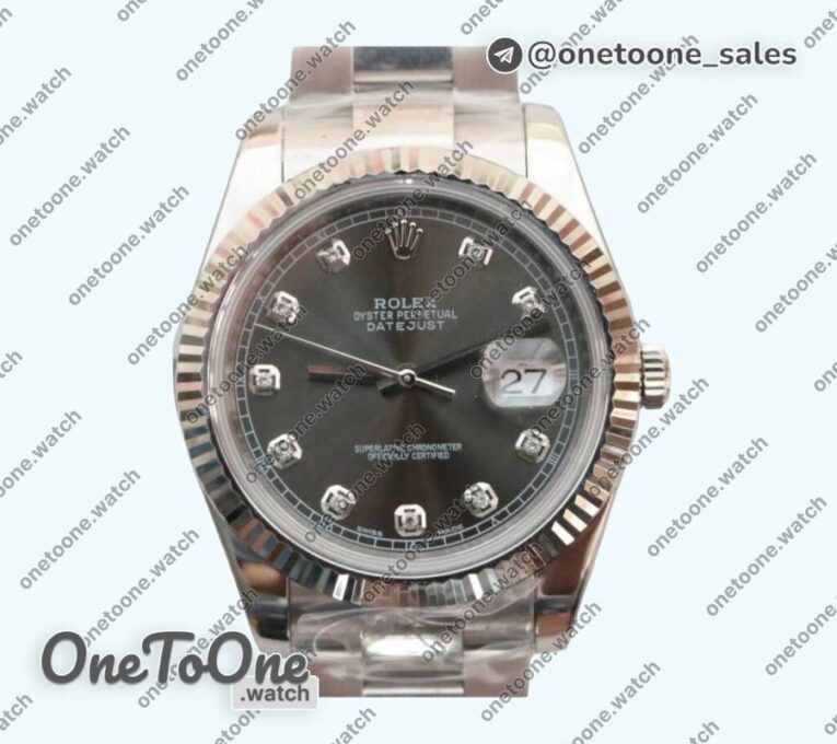 Реплика часов Rolex DateJust 41mm Fluted Bezel Stainless steel 5 Dials Diamonds Marker Oyster Bracelet