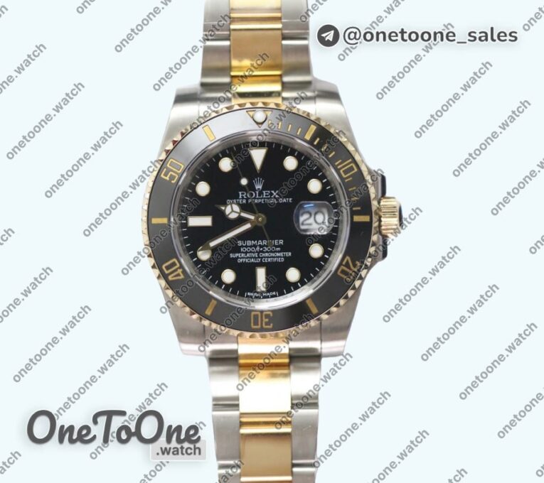 Реплика часов Rolex Submariner 126613LN Yellow gold/Stainless steel Black Dial Bracelet