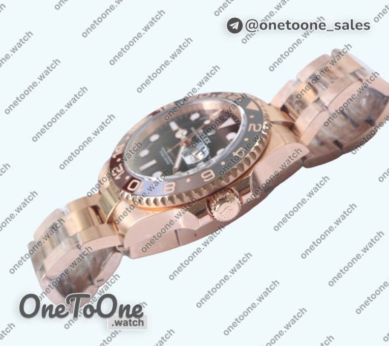 Реплика часов Rolex T-Master II 126715 CHNR Black/Brown Ceramic Rose gold Black Dial Top-tier Копия один в один CHS