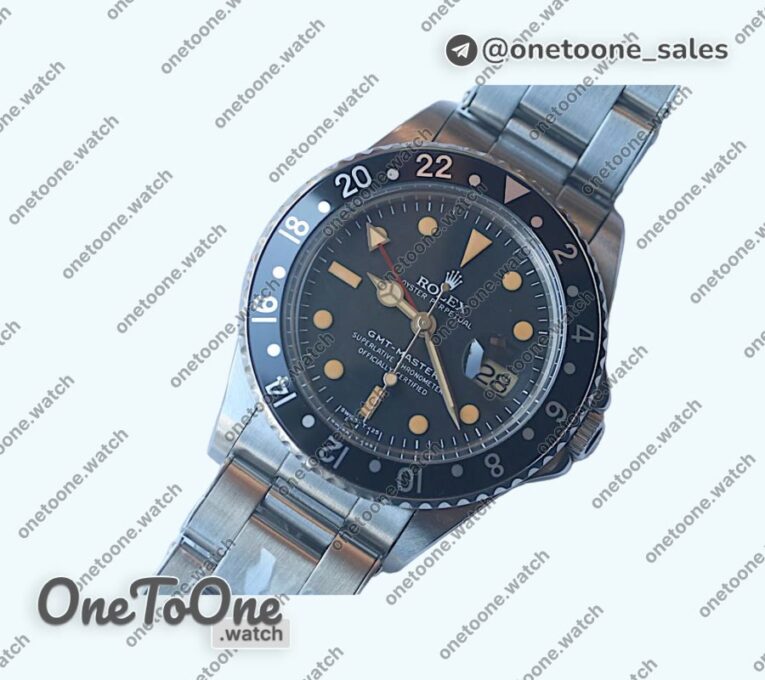 Реплика часов Rolex T-Master II 16710 Black Bezel Stainless steel Black Dial Yellow Dot Bracelet CHS
