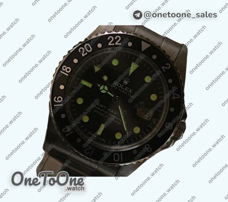 Реплика часов Rolex T-Master II 16710 Black Bezel Stainless steel Black Dial Yellow Dot Bracelet CHS