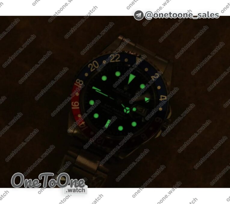 Реплика часов Rolex T-Master II 16710 Vintage Blue/Red Stainless steel Black Dial Bracelet CHS