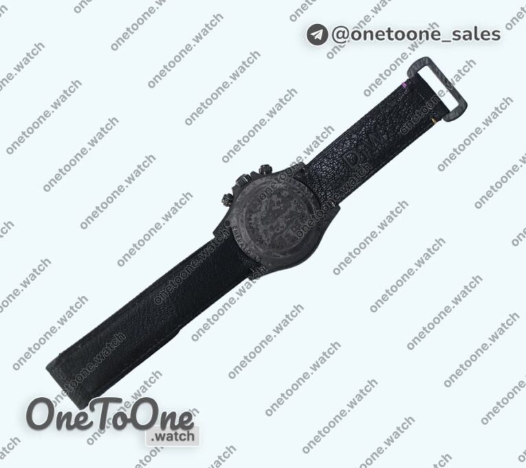 Реплика часов Rolex Daytona DIW Carbon Top-tier Копия один в один Black Colorful Dial Black Leather Strap