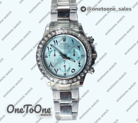 Реплика часов Rolex Daytona 116506 Diamonds Bezel Stainless steel/Stainless steel Arab Blue Dial