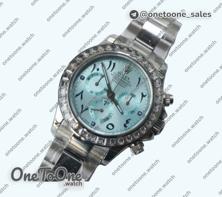 Реплика часов Rolex Daytona 116506 Diamonds Bezel Stainless steel/Stainless steel Arab Blue Dial