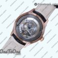 Реплика часов Rolex Cellini 50535 Moonphase 904L Rose gold White Dial Leather K Mod