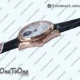 Реплика часов Rolex Cellini 50535 Moonphase 904L Rose gold White Dial Leather K Mod