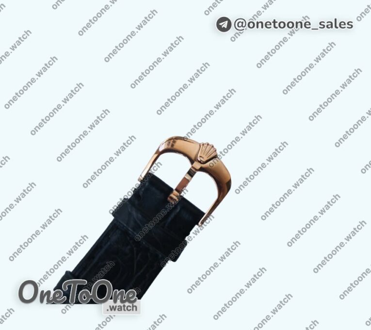 Реплика часов Rolex Cellini Date 39mm Rose gold Black&White Dials Leather Asia 3165 Mod