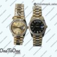 Реплика часов Rolex DayDate 40mm Diamonds Bezel Yellow gold Black&Gold Dials Dialmonds Marker Bracelet