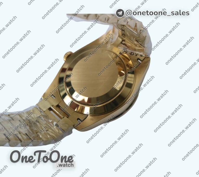 Реплика часов Rolex DayDate 40mm Diamonds Bezel Yellow gold Black&Gold Dials Dialmonds Marker Bracelet