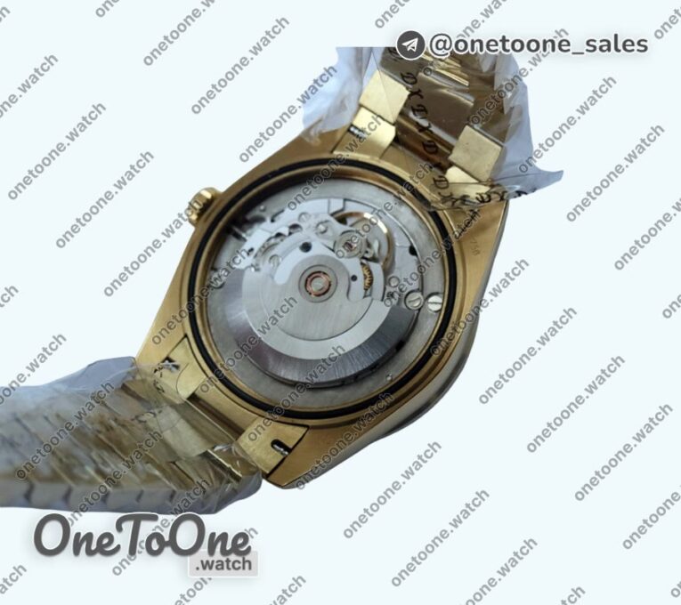 Реплика часов Rolex DayDate 40mm Diamonds Bezel Yellow gold Black&Gold Dials Dialmonds Marker Bracelet