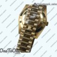 Реплика часов Rolex DayDate 40mm Diamonds Bezel Yellow gold Black&Gold Dials Dialmonds Marker Bracelet