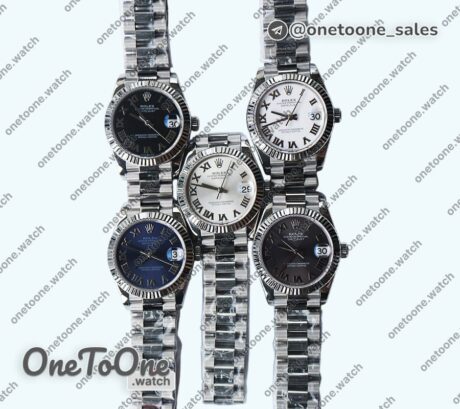 Реплика часов Rolex DateJust 31mm Stainless steel Fluted Pres 5 Dials Roman Marker Bracelet